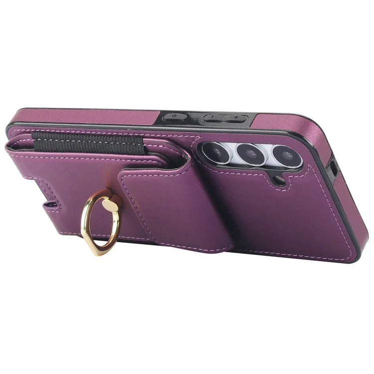For Samsung Galaxy S23 FE Case Elastic Card Slot PU Leather+TPU Phone Cover