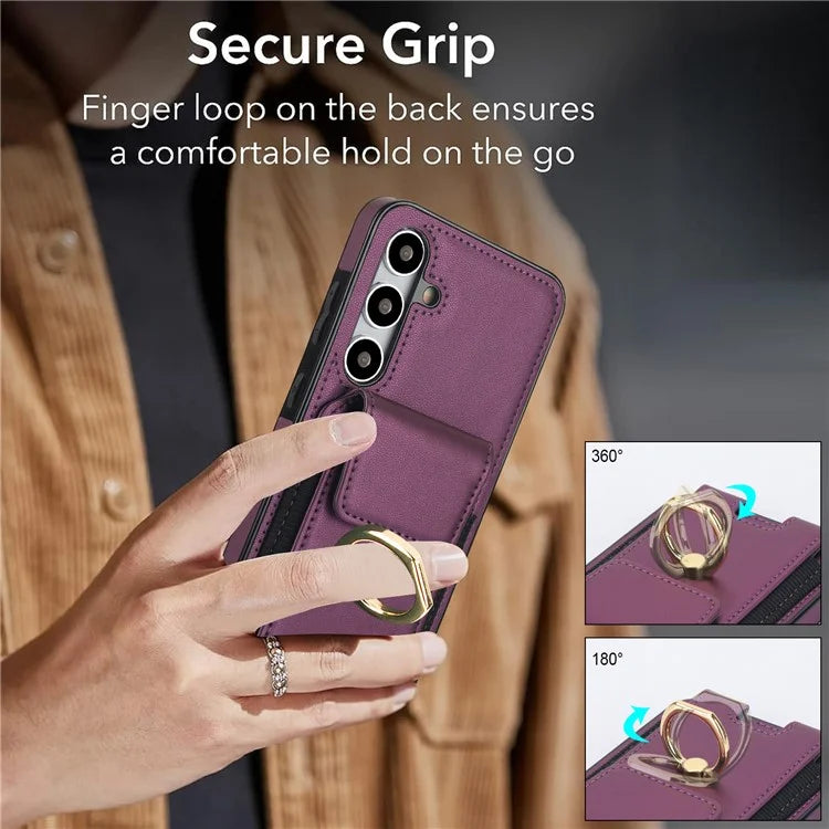 For Samsung Galaxy S23 FE Case Elastic Card Slot PU Leather+TPU Phone Cover