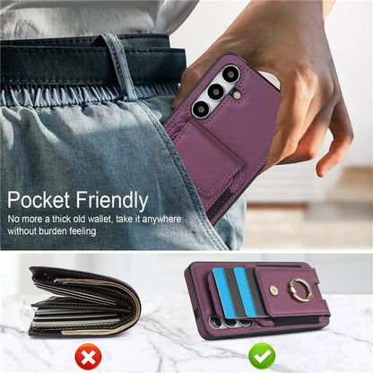 For Samsung Galaxy S23 FE Case Elastic Card Slot PU Leather+TPU Phone Cover