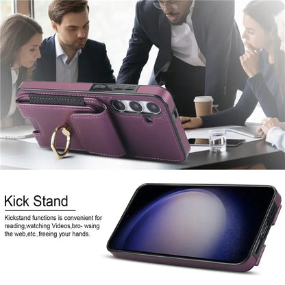For Samsung Galaxy S23 FE Case Elastic Card Slot PU Leather+TPU Phone Cover