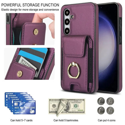 For Samsung Galaxy S23 FE Case Elastic Card Slot PU Leather+TPU Phone Cover