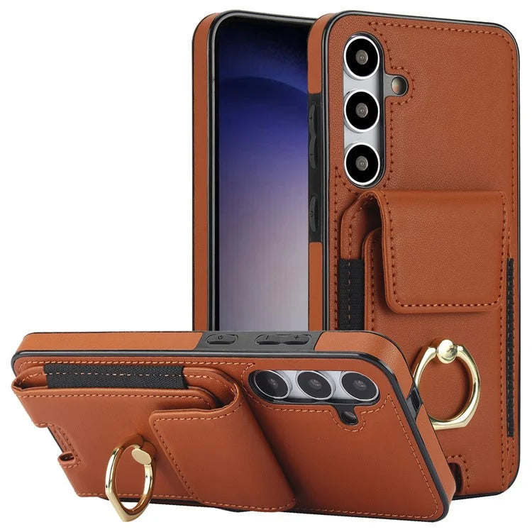 For Samsung Galaxy S23 FE Case Elastic Card Slot PU Leather+TPU Phone Cover