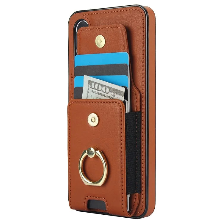 For Samsung Galaxy S23 FE Case Elastic Card Slot PU Leather+TPU Phone Cover