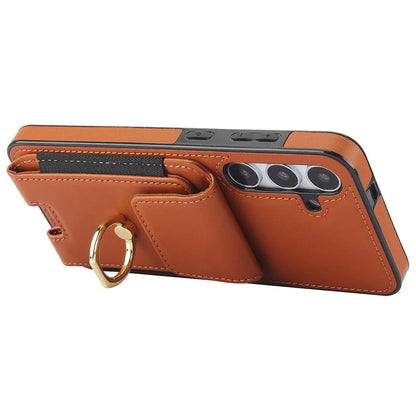 For Samsung Galaxy S23 FE Case Elastic Card Slot PU Leather+TPU Phone Cover