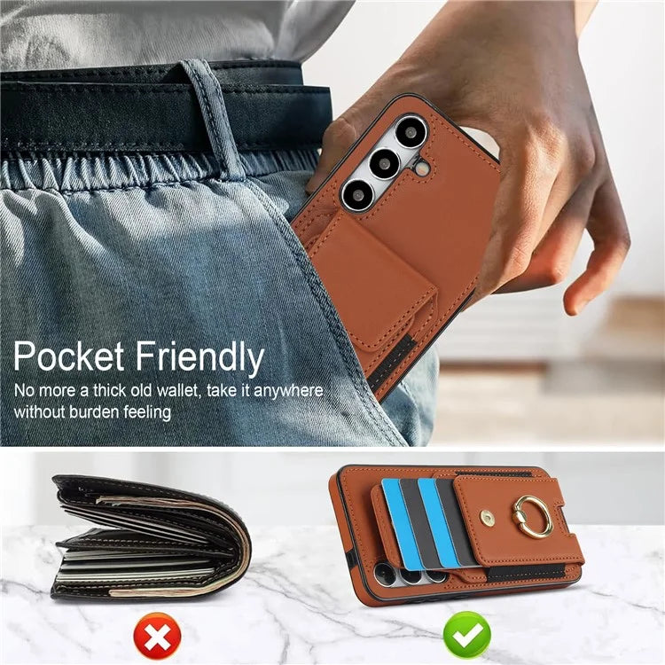 For Samsung Galaxy S23 FE Case Elastic Card Slot PU Leather+TPU Phone Cover