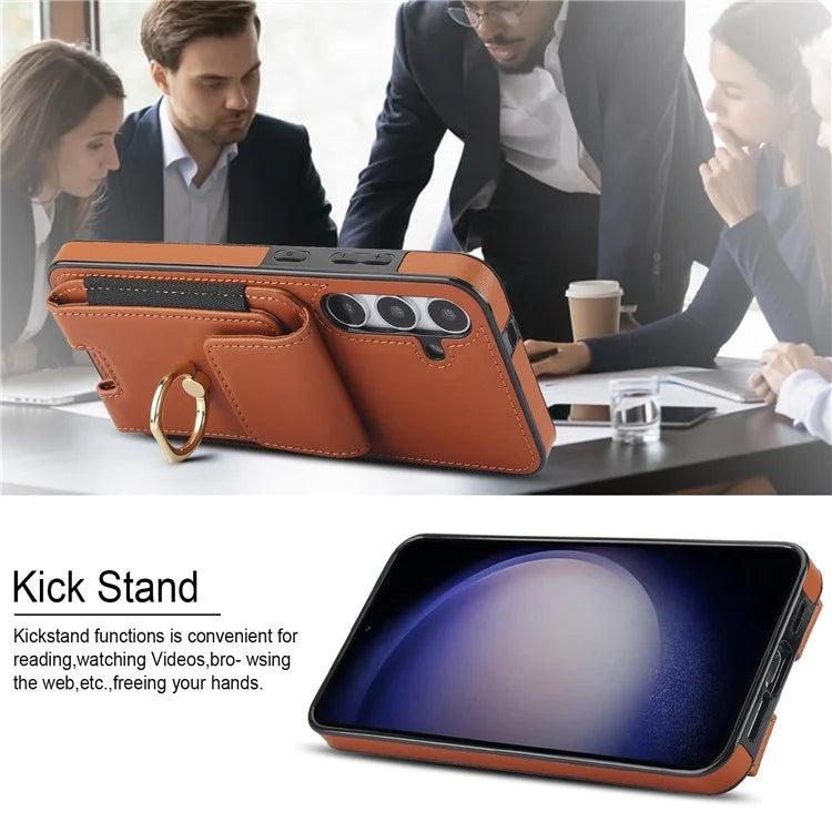 For Samsung Galaxy S23 FE Case Elastic Card Slot PU Leather+TPU Phone Cover
