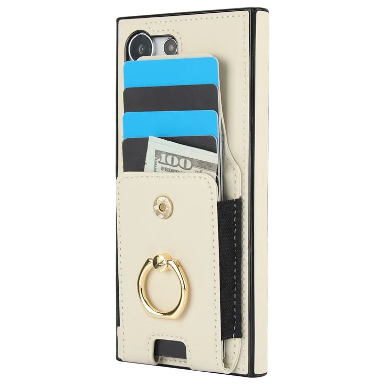 For Samsung Galaxy S24 Ultra Case with Ring Kickstand Leather Coated TPU Phone Cover