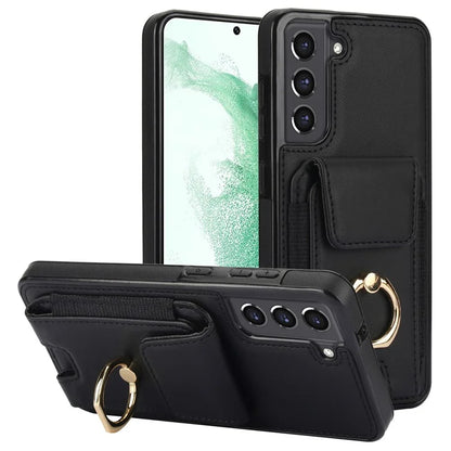 For Samsung Galaxy S22+ 5G Case PU Leather Coated TPU Phone Cover with Card Holder