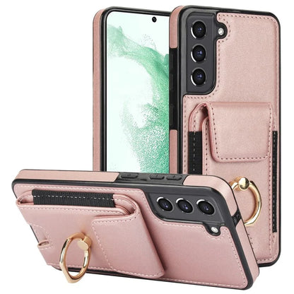 For Samsung Galaxy S22+ 5G Case PU Leather Coated TPU Phone Cover with Card Holder