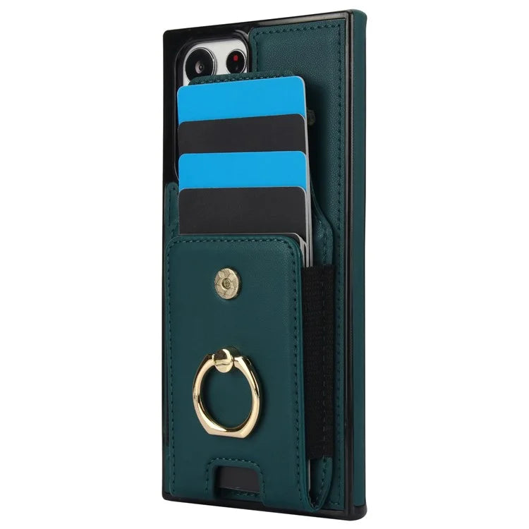 For Samsung Galaxy S22 Ultra 5G Case Card Holder Leather Coated TPU Kickstand Cover