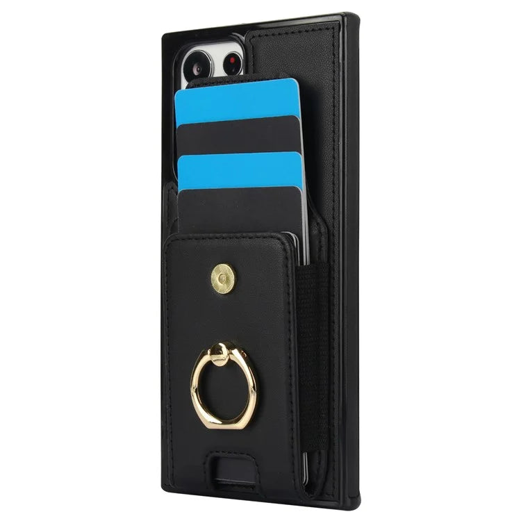 For Samsung Galaxy S22 Ultra 5G Case Card Holder Leather Coated TPU Kickstand Cover