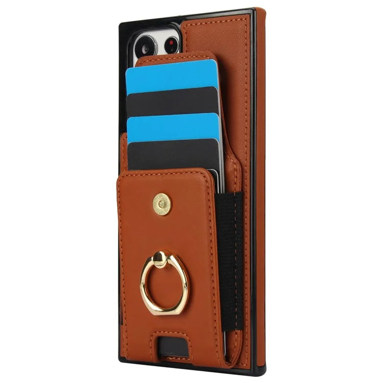 For Samsung Galaxy S22 Ultra 5G Case Card Holder Leather Coated TPU Kickstand Cover