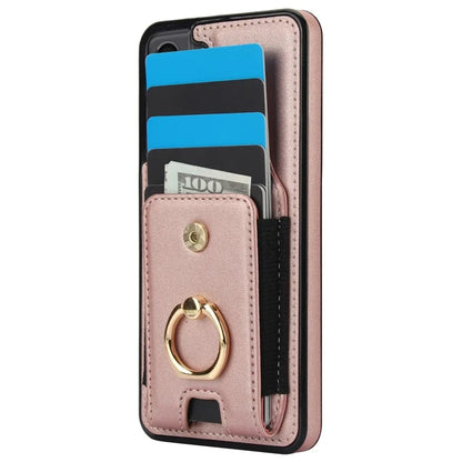 ForSamsung Galaxy S22 5G Anti-Drop Phone Case PU Leather + TPU Kickstand Phone Cover