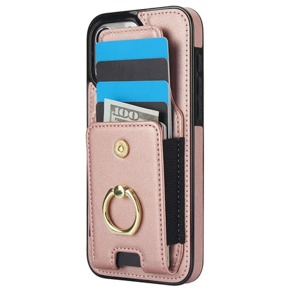 For iPhone 14 Pro Max Case Card Holder Kickstand Leather Coated TPU Phone Cover
