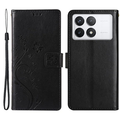 For Xiaomi Redmi K70E 5G / Poco X6 Pro 5G Case Butterfly Pattern Wallet Style Leather Phone Cover