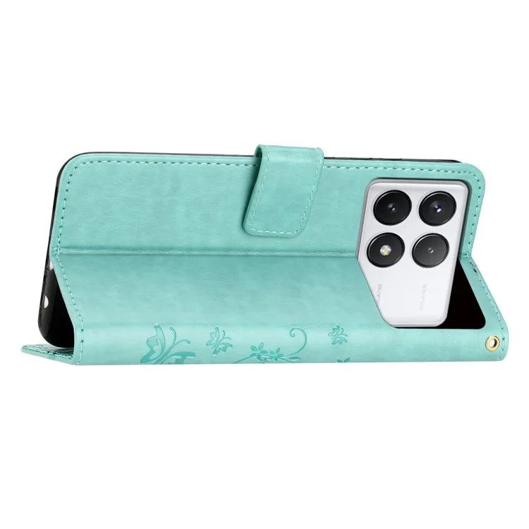 For Xiaomi Redmi K70E 5G / Poco X6 Pro 5G Case Butterfly Pattern Wallet Style Leather Phone Cover