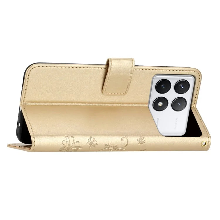 For Xiaomi Redmi K70E 5G / Poco X6 Pro 5G Case Butterfly Pattern Wallet Style Leather Phone Cover