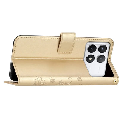 For Xiaomi Redmi K70E 5G / Poco X6 Pro 5G Case Butterfly Pattern Wallet Style Leather Phone Cover