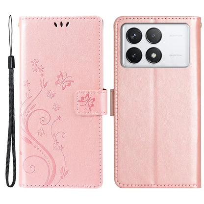 For Xiaomi Redmi K70E 5G / Poco X6 Pro 5G Case Butterfly Pattern Wallet Style Leather Phone Cover