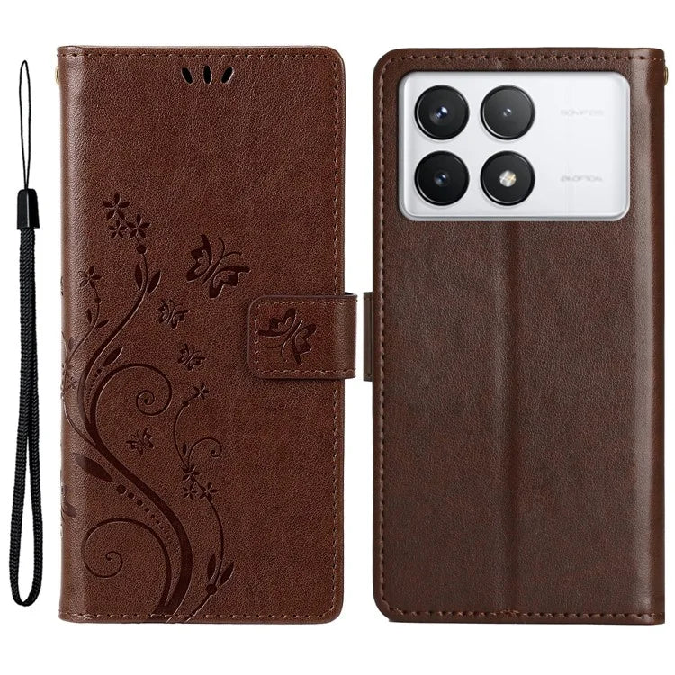 For Xiaomi Redmi K70E 5G / Poco X6 Pro 5G Case Butterfly Pattern Wallet Style Leather Phone Cover