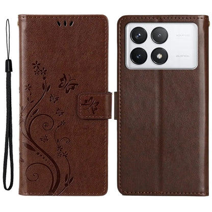 For Xiaomi Redmi K70E 5G / Poco X6 Pro 5G Case Butterfly Pattern Wallet Style Leather Phone Cover