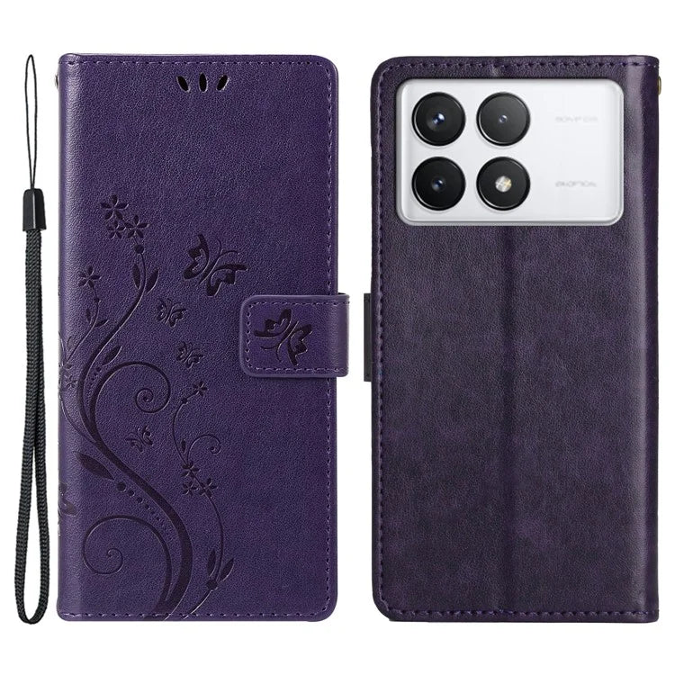 For Xiaomi Redmi K70E 5G / Poco X6 Pro 5G Case Butterfly Pattern Wallet Style Leather Phone Cover