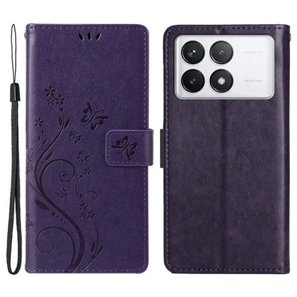 For Xiaomi Redmi K70E 5G / Poco X6 Pro 5G Case Butterfly Pattern Wallet Style Leather Phone Cover