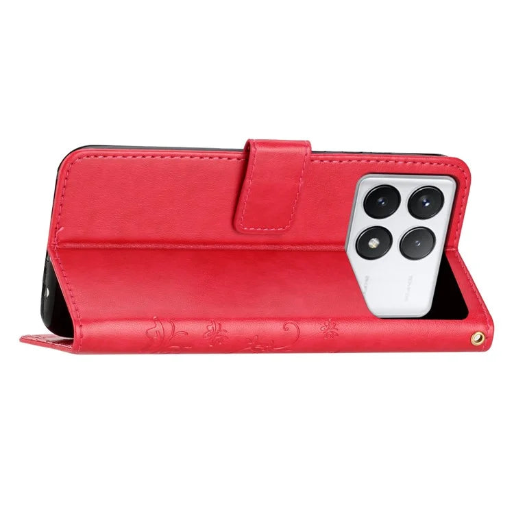 For Xiaomi Redmi K70E 5G / Poco X6 Pro 5G Case Butterfly Pattern Wallet Style Leather Phone Cover