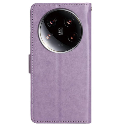For Xiaomi 14 Ultra Wallet Phone Case Butterfly Pattern PU Leather Flip Cover
