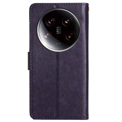For Xiaomi 14 Ultra Wallet Phone Case Butterfly Pattern PU Leather Flip Cover