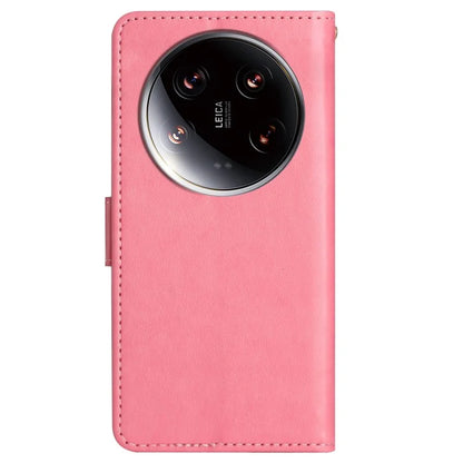 For Xiaomi 14 Ultra Wallet Phone Case Butterfly Pattern PU Leather Flip Cover