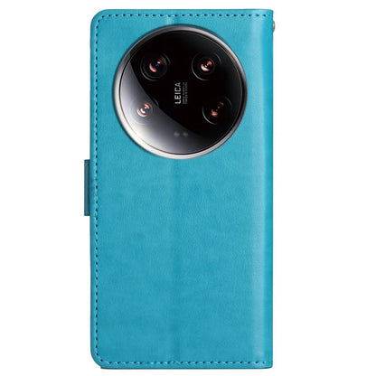 For Xiaomi 14 Ultra Wallet Phone Case Butterfly Pattern PU Leather Flip Cover