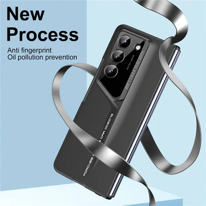 For Samsung Galaxy Z Fold5 5G Case 918 Series Built-In Tempered Glass Film PC Phone Cover with Stylus
