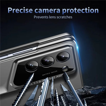 For Samsung Galaxy Z Fold5 5G Case 918 Series Built-In Tempered Glass Film PC Phone Cover with Stylus