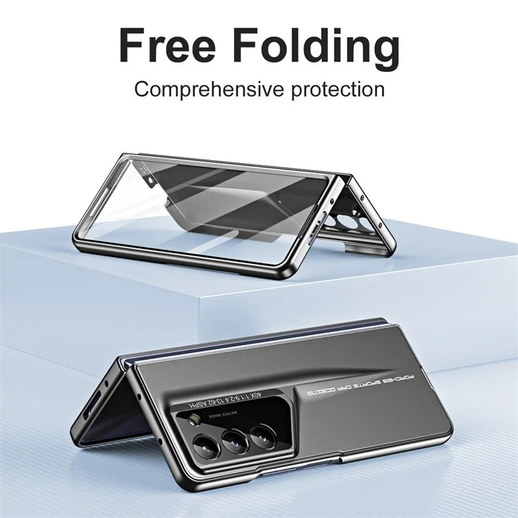 For Samsung Galaxy Z Fold5 5G Case 918 Series Built-In Tempered Glass Film PC Phone Cover with Stylus