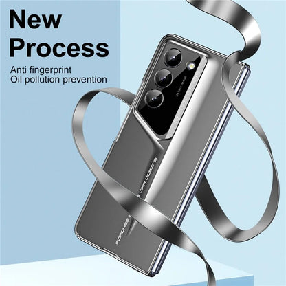 For Samsung Galaxy Z Fold5 5G Case 918 Series Built-In Tempered Glass Film PC Phone Cover with Stylus
