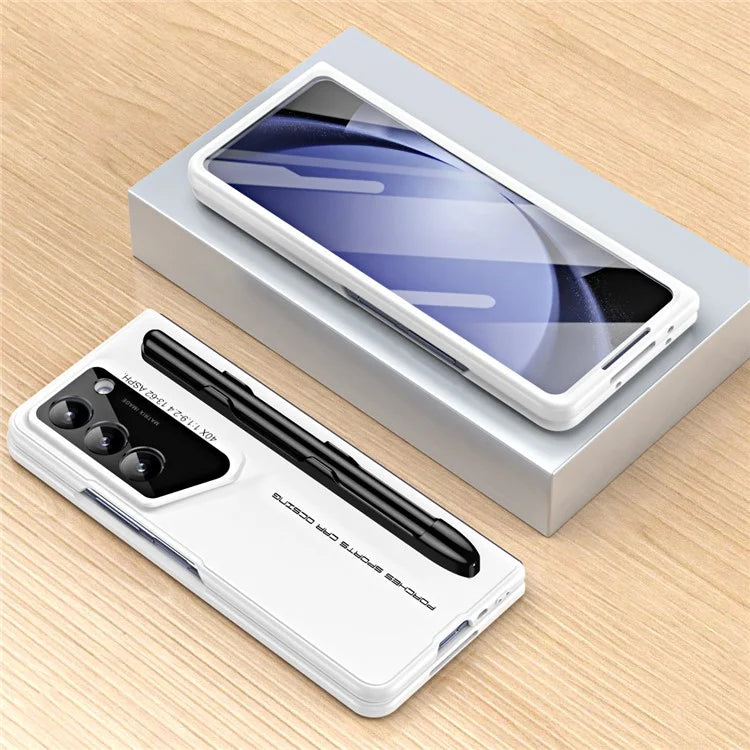 For Samsung Galaxy Z Fold5 5G Case 918 Series Built-In Tempered Glass Film PC Phone Cover with Stylus