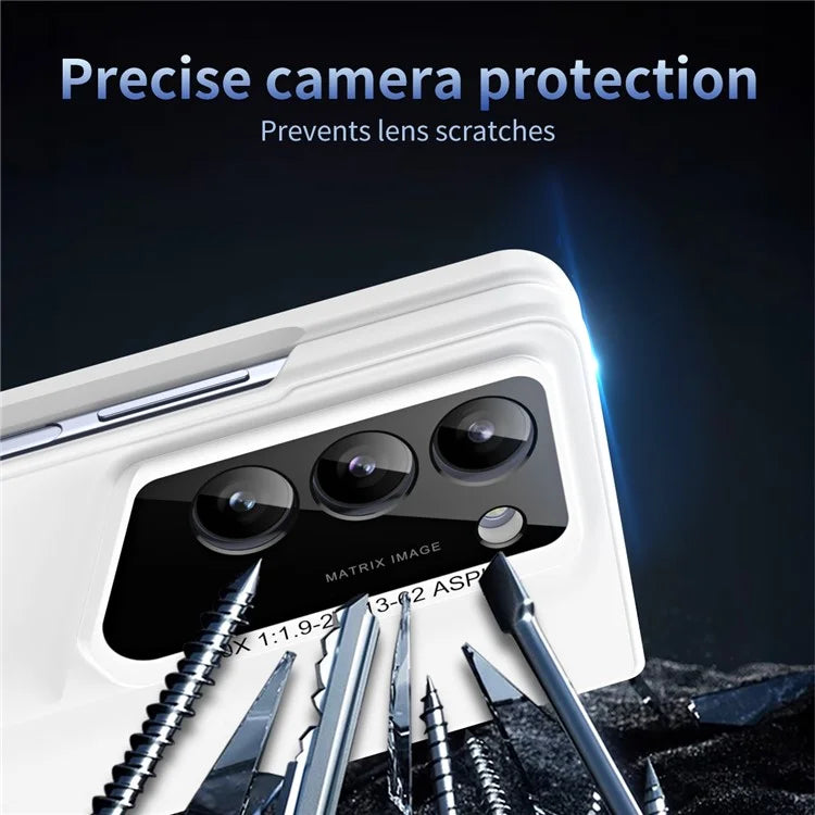 For Samsung Galaxy Z Fold5 5G Case 918 Series Built-In Tempered Glass Film PC Phone Cover with Stylus