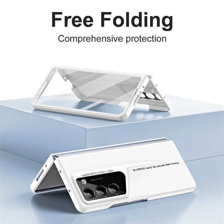 For Samsung Galaxy Z Fold5 5G Case 918 Series Built-In Tempered Glass Film PC Phone Cover with Stylus