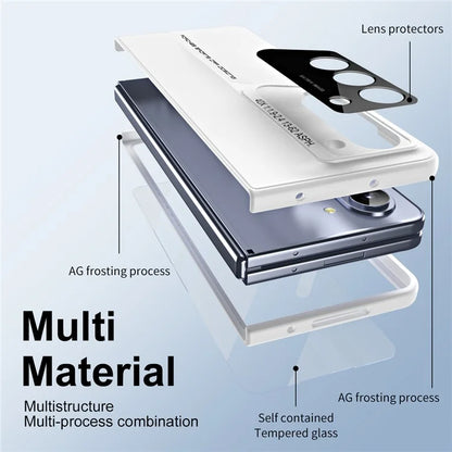 For Samsung Galaxy Z Fold5 5G Case 918 Series Built-In Tempered Glass Film PC Phone Cover with Stylus