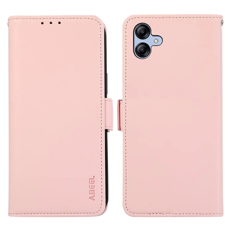 ABEEL For Samsung Galaxy A04 4G (164.4 x 76.3 x 9.1 mm) PU Leather Wallet Stand Case RFID Blocking Phone Shell