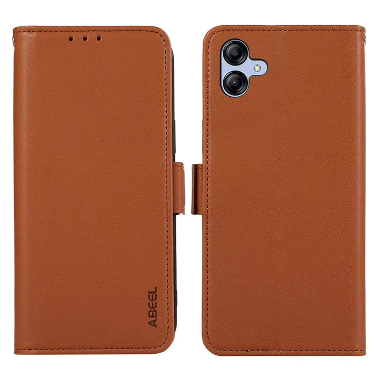 ABEEL For Samsung Galaxy A04 4G (164.4 x 76.3 x 9.1 mm) PU Leather Wallet Stand Case RFID Blocking Phone Shell