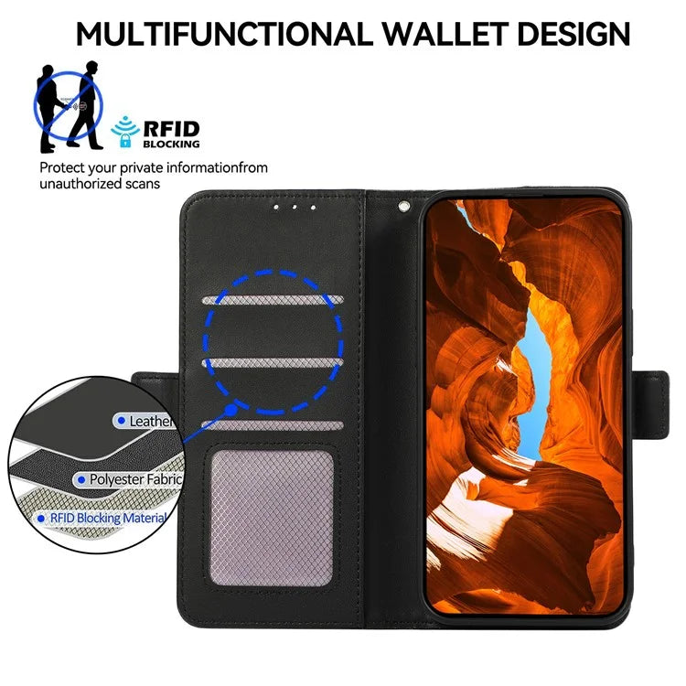 ABEEL For Samsung Galaxy A04s 4G (164.7 x 76.7 x 9.1 mm) / A13 5G Case Leather RFID Blocking Phone Cover