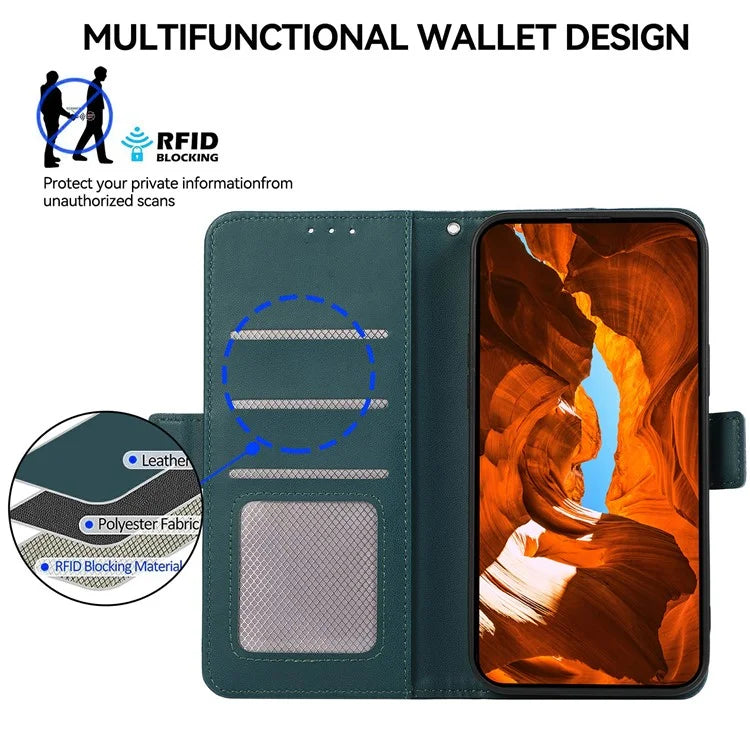 ABEEL For Samsung Galaxy A04s 4G (164.7 x 76.7 x 9.1 mm) / A13 5G Case Leather RFID Blocking Phone Cover