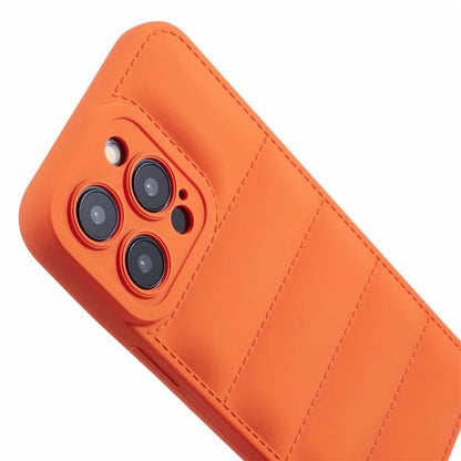 JTW Series For iPhone 13 Pro Max 6.7 inch Rubberized Case Grid Down Jacket Texture TPU Back Shell