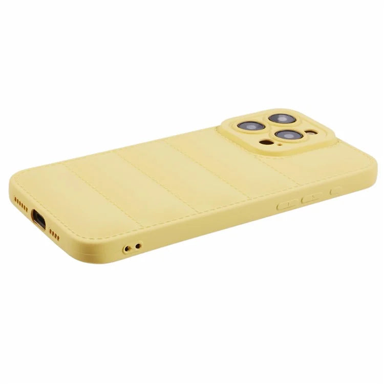 JTW Series For iPhone 13 Pro Max 6.7 inch Rubberized Case Grid Down Jacket Texture TPU Back Shell