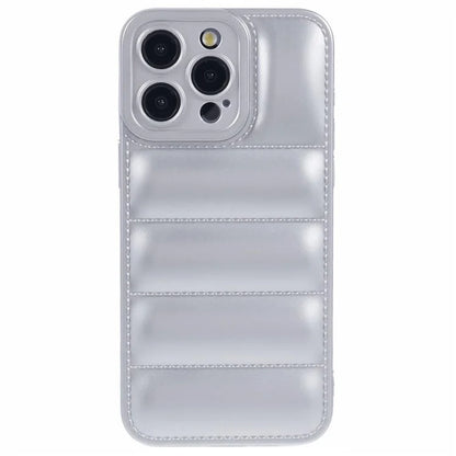 JTW Series For iPhone 13 Pro Max 6.7 inch Rubberized Case Grid Down Jacket Texture TPU Back Shell
