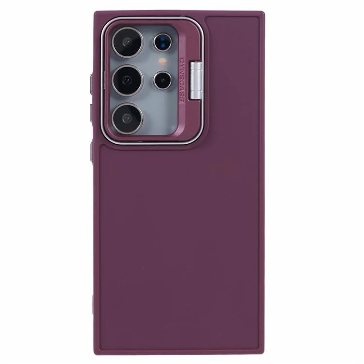 QH Series for Samsung Galaxy S24 Ultra Kickstand Case Silicone Cover Big Lens Hole
