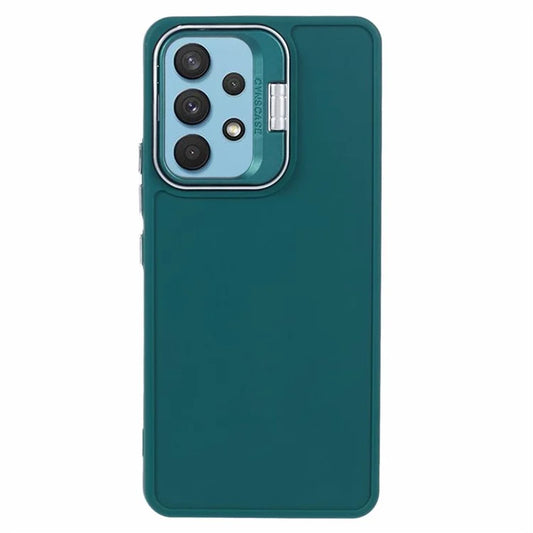 QH Series for Samsung Galaxy A13 4G / 5G Case Lens Frame Kickstand Silicone Phone Cover