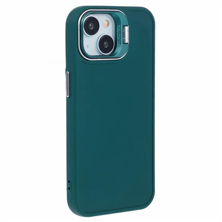 QH Series for iPhone 13 Shockproof Silicone Case Lens Frame Kickstand Phone Cover